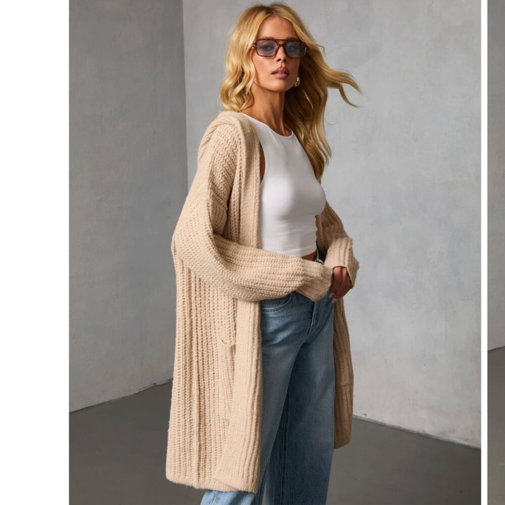 Vici Cream Knit Cardigan Sweater